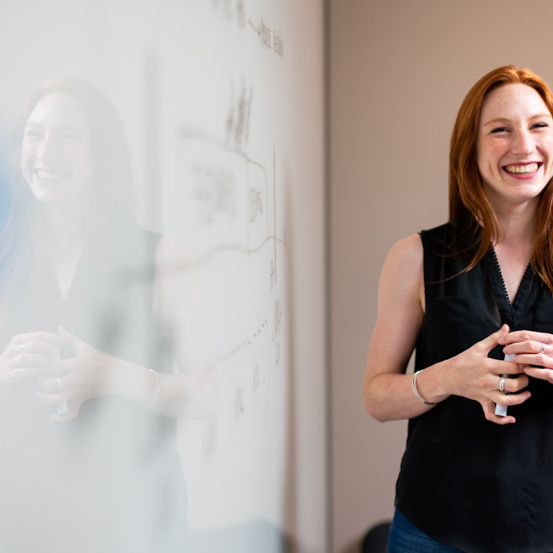 Professional translator in a modern office